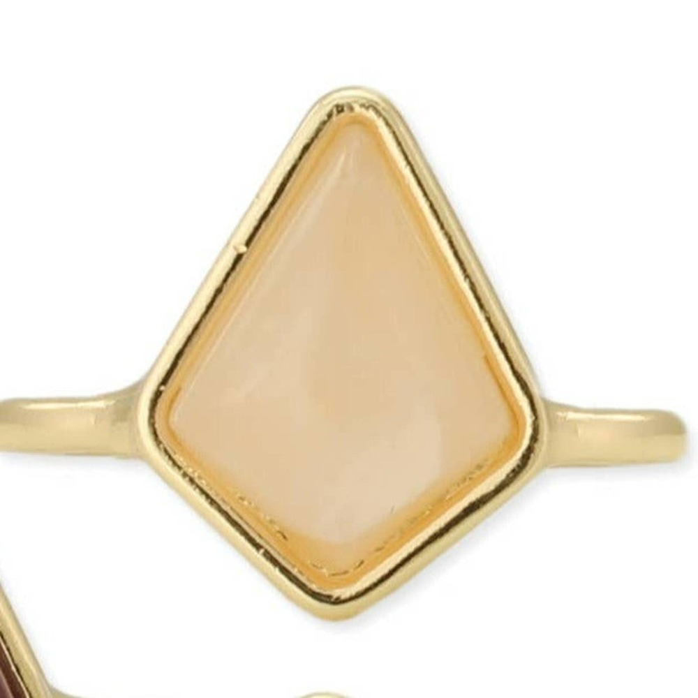 Natural Gemstone Prism Gold Ring Rose Quartz